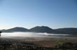 A misty morning across the valley viewed from terrace at 7am